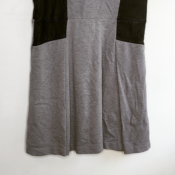 Club Monaco grey and black mixed fabric sleeveless fit and flare dress - Picture 3 of 10
